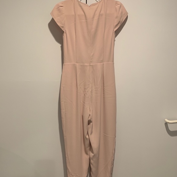 CECE Cap Sleeve Faux Wrap Jumpsuit light pink NWT - Picture 4 of 8